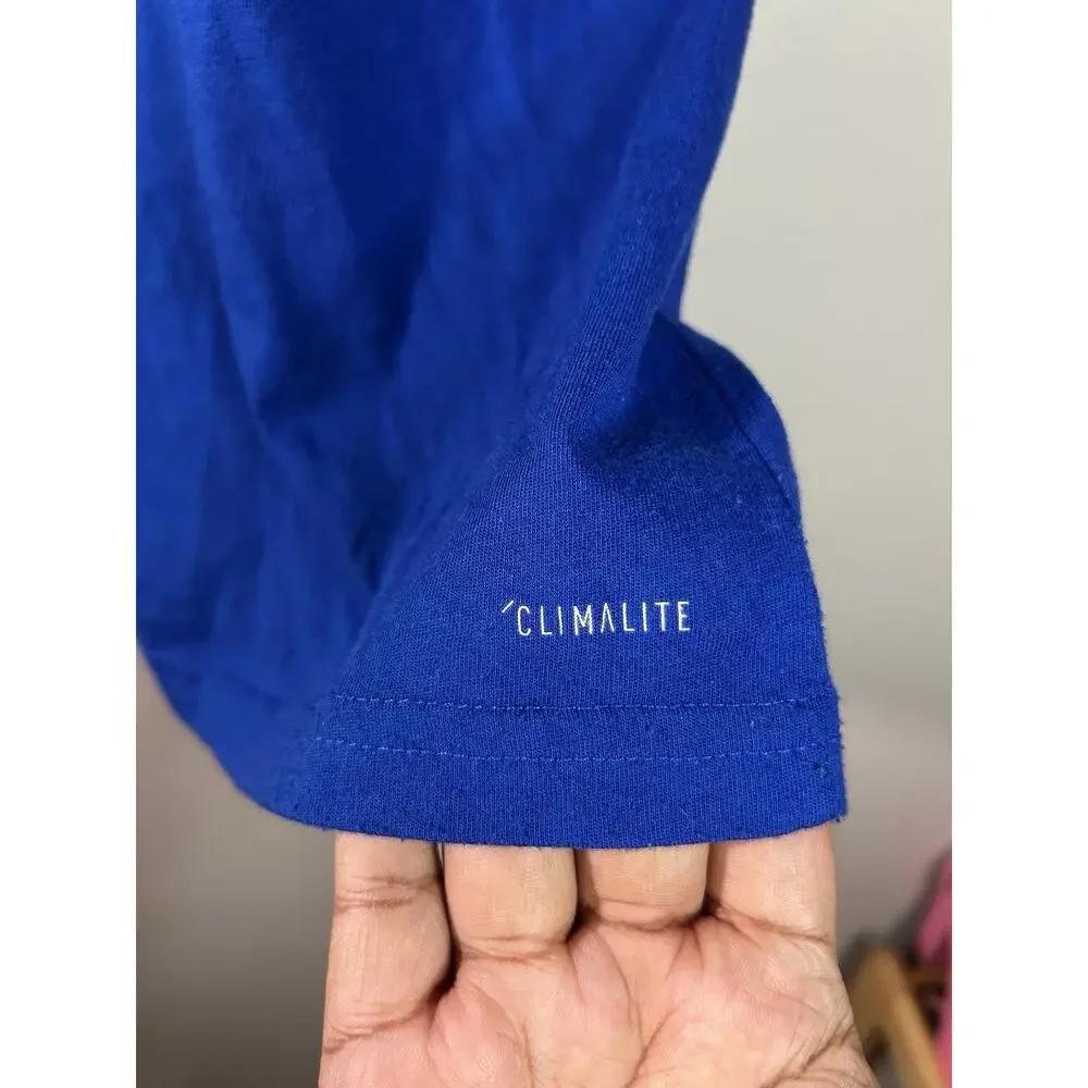 Adidas Climalite Royal Blue Performance Athletic T-Shirt Activewear Gym Training